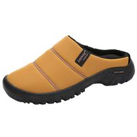 Dainzuy Men Women Winter Warm Slippers Fuzzy Plush Lining House Shoes with Indoor Outdoor Anti-Skid Rubber Sole Yellow