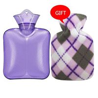 Classic PVC Hot Cold Water Bottle Bag with Cover Winter Back Neck Hand Warmer Bag Hot Water Relaxing Heat Cold Heating Bag Small Medium Large 3 Sizes (Color : Purple, Size : 250ml)