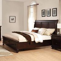 Roundhill Furniture Brishland Solid Bed Room Set, Rustic Cherry