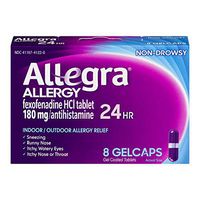 Allegra 24 Hour Allergy Gelcaps, 8 ea (Pack of 2)