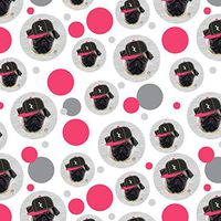 GRAPHICS & MORE Tough Pug Puppy Dog in Cap Hat Premium Gift Wrap Wrapping Paper Roll