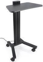 Displays2go, Mobile Standing Laptop Cart, Steel, Aluminum Construction - Black Finish (LPGPNBCT1)