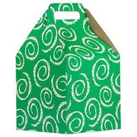 JAM PAPER Gable Gift Box with Handle - Large - 8 x 7 1/4 x 8 - Green Swirl Design - Sold Individually