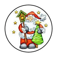 HotSaleStore Sticker Seals 48 Santa Tree Envelope Seals Labels Stickers 1.2" Round