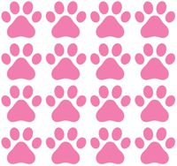 Yadda-Yadda Design Co. Small Pawprint - Dog Paw Print - Matte Vinyl Decal Sticker YYDC (2.25" w x 2" h) (Quantity & Color Choices) (16 Pack, Pink)