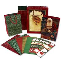 60pc Holiday Gift Wrap Ensemble Bags Tags Paper & More