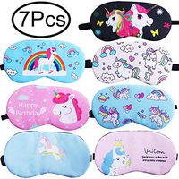 Hicdaw 7 Pcs Sleeping Mask for Unicorn Kid Eye Mask Cover Blindfold for Unicorn Fit for Adult and Kids