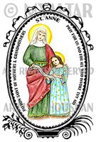 St Anne Patron of Mothers and Grandmothers 4"x6" Set of 6 Linen Postcards