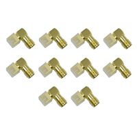 Hxchen SMA Male Jack Right Angle Solder PCB Mount RF Connector Adapter Gold Tone - (10 Pcs)
