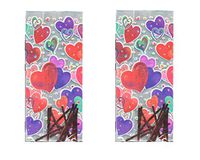 Valentines Day Heart Reflections Large Cello Treat Bag with Twist Ties - 40 Count