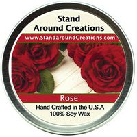 Premium 100% All Natural Soy Wax Aromatherapy Candle - 6oz Tin -Rose: A garden of red roses blooms from this artistically designed floral bouquet.