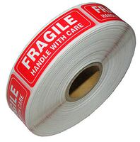 1" x 3" Fragile Stickers Handle with Care (200 Stickers (1" Core Roll))