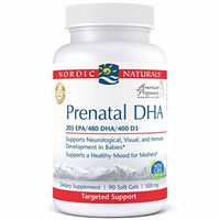Nordic Naturals Pro Prenatal DHA - 480 mg DHA, 400 IU D3, Targeted Support for Neurological, Visual, and Immune Development in Babies and a Healthy Mood in Mothers*, Unflavored, 90 Soft Gels