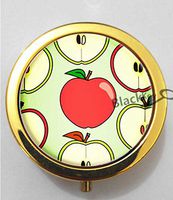 BlackKey Red Apple Pattern 3-Compartment Decorative Pocket Gift Box Case Organizer for Pill, Color 2 -1095
