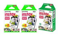 Fujifilm Instax Mini Instant Film, 5 Pack BUNDLE Includes Qty 2 Instax Mini Twin 10 Sheets x 2 packs = 40 Sheets + Instax Mini Single 10 Sheets: Total 50 Pictures