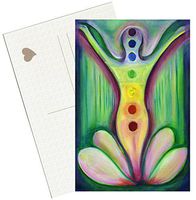 Chakra Enlightenment Lotus 4"x6" Set of 6 Linen Postcards