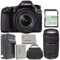 Canon EOS 80D DSLR Camera with 18-135mm Lens + Canon EF 75-300mm f/4-5.6 III Lens + Extra Battery + Charger + 128GB + Carrying Case Bundle 37