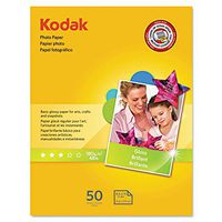 Kodak Photo Paper for inkjet printers, Gloss Finish, 7 mil thickness, 50 Sheets, 8.5" x 11" (1213712)