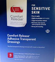 New Comfort Release® Sensitive Skin Pain-Free Removal 4" X 4.75" Transparent Dressing Box of 3
