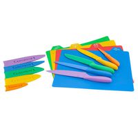 Cuisinart Advantage 14pc Ceramic Coated Knife Set w/Blade Guards & Cutting Mats