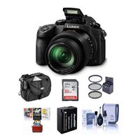 Panasonic Lumix DMC-FZ1000 Digital Camera, Bundle with 32GB Class 10 SDHC Card, Camera Case, Spare Battery, 62mm Filter Kit, Cleaning Kit, Mac Software Bundle