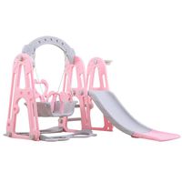 Mosunx Toddler & Kids Slide and Swing Set, Infant Playset for Indoors & Outdoor (Pink)