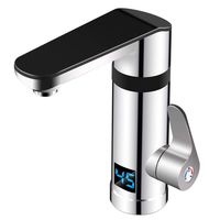 Mmjj Rotatable Bathroom Kitchen Heating Tap Water Faucet Electric Hot Water Heater Faucet with LED Digital Display (Color : Silver)
