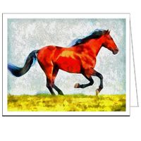 Old Red - Horse - Set of 6 Notecards with Envelopes by Doggylips