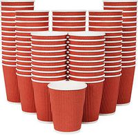 120 Pack Disposable Coffee Cups 12 Oz Ripple Wall Insulated Corrugated Hot Paper Cup by Galashield