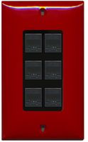 RiteAV Decorative 1 Gang 6 Port Cat5e Wall Plate - Red/Black