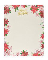 Poinsettia & Gold Foil Christmas Stationery- 40 Count
