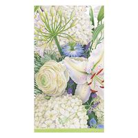 Caspari White Blooms Paper Guest Towel Napkins - Two Packs of 15