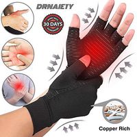 DRNAIETY Arthritis Compression Gloves- Best Copper Arthritis Gloves for Women and Men 88% Copper Fiber, Fingerless Compression Gloves Relieve Arthritis Symptoms, Raynaud's Disease Carpal Tunnel (M)