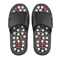 Cretee Massage Slippers with 41 Removable Buttons Foot Massager Massage Healthy Slippers Shoes for Men Women (US6.5-11) (US 8) White