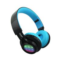 Alltrum Wireless Over-Ear Headphone Wireless Headsets for Sports, LED Light, Lightweight Style,Built-in Microphone, SD Slot, FM, Wired Modes for Smartphones / PC / Tablets, Black &Blue