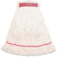 Genuine Joe GJOMWH1BCT Med Blend Narrow Band Loop Mop, 12/Ct, White (Pack of 12)