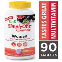 SuperNutrition, SimplyOne Multi-Vitamin for Women, High-Potency, One/Day Chewable Tablets, Wild Berry, 90 Day Supply