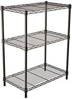 AmazonBasics 3-Shelf Shelving Storage Unit, Metal Organizer Wire Rack, Black (23.2L x 13.4W x 30H)