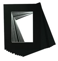 Golden State Art, Pack of 10 8x10 BLACK Picture Mats with White Core Bevel Cut for 5x7 Pictures