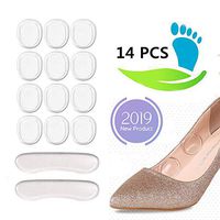 Gel Heel Pads High Heel Shoe Liners Silicone Gel Heel Cushion to Prevent Back Heel Pain and Improve Loose Shoe Fit, Premium Self-Adhesive Heel Cushion Heel Protectors Shoe Inserts Clear 14 PCS