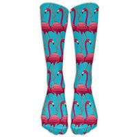 TOP YAZU Women & Men Pink Flamingos Cute Blue Pattern Stocking Socks Athletic Sock Long Sock All Sport Holiday One Size