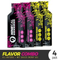 NINE CAL ENERGY 100% Premium Coconut MCT Oil- for All Natural ON-The-GO Energy, Keto Friendly, Paleo Friendly, Low Carb – Healthy Fat for All Sports Endurance and Athletes. (Flavor Combo, 4)