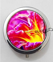 BlackKey Purple Lily Flower 3-Compartment Decorative Pocket Gift Box Case Organizer for Pill, Color 1 -642