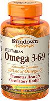 Sundown Naturals Vegetarian Omega 3-6-9 Softgels 50 ea (Pack of 2)