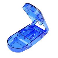 Xisheep Splitter Storage, Pill Cutter Splitter Half Storage Compartment Box Medicine Tablet Holder Other 家居其他 for St.Patrick's Day (Blue)