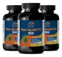 Prostate Support American - Saw Palmetto 500MG - Saw Palmetto Urinary Health - 3 Bottles 300 Capsules
