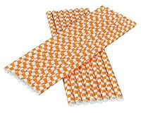 Orange and White Drinking Straws (12 Pack) Team Colors Party Collection by Havercamp