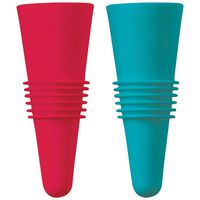 HOUDINI W9319 Silicone Wine Bottle Stoppers (2 Pack), Multicolor