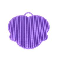 Digood Kitchen 1Pcs Antibacterial Silicone Non Stick Dishwashing Brush Sponge Scrubber Towel For Kitchen Wash Pot Pan Dish Bowl Fruit and Vegetable Cleaning Tool (Purple)