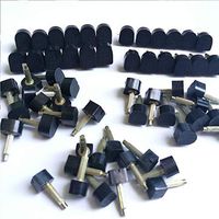 Baby bells High Heel Replacement Tips High Heel Shoe Repair Tips Stiletto Repair Heel Caps Kit Pin Taps Dowel Lifts Replacement Black 5 Sizes(60PCS）